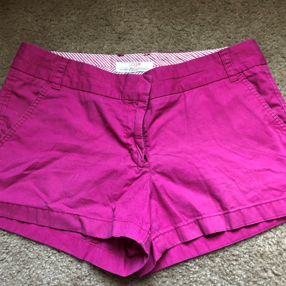 J Crew Pink Chino Shorts Size 10